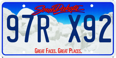 SD license plate 97RX92