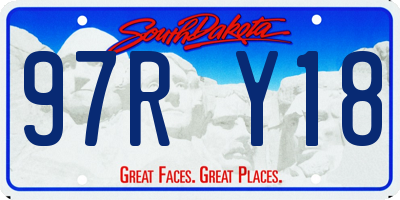 SD license plate 97RY18