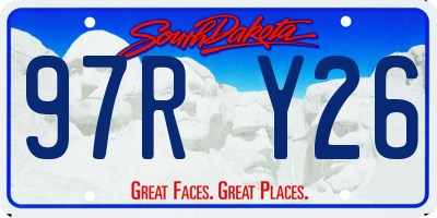 SD license plate 97RY26