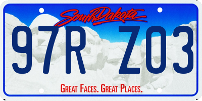 SD license plate 97RZ03