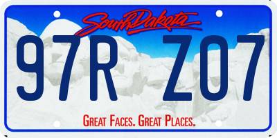SD license plate 97RZ07