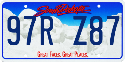 SD license plate 97RZ87