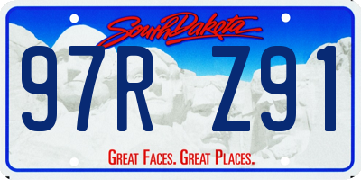 SD license plate 97RZ91
