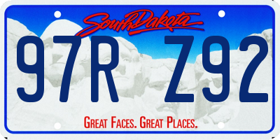 SD license plate 97RZ92