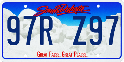 SD license plate 97RZ97