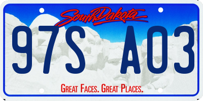 SD license plate 97SA03