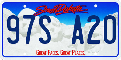 SD license plate 97SA20