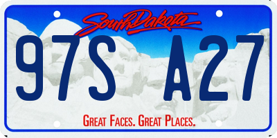 SD license plate 97SA27