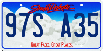 SD license plate 97SA35