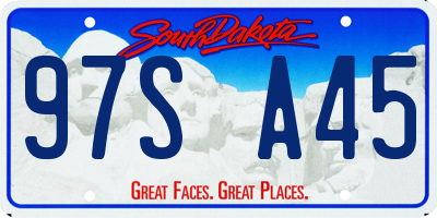 SD license plate 97SA45