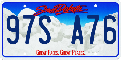 SD license plate 97SA76