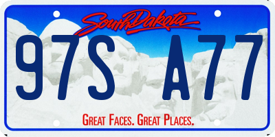 SD license plate 97SA77
