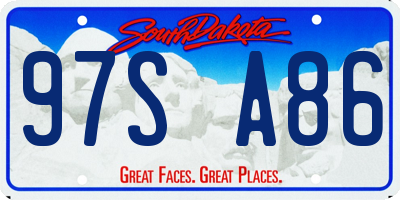 SD license plate 97SA86