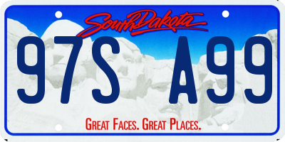 SD license plate 97SA99