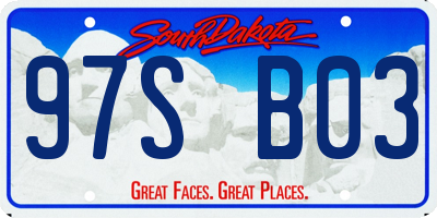 SD license plate 97SB03