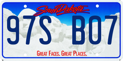 SD license plate 97SB07