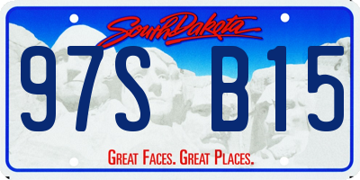 SD license plate 97SB15