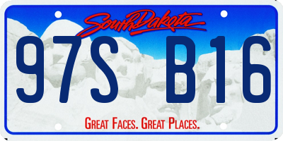 SD license plate 97SB16