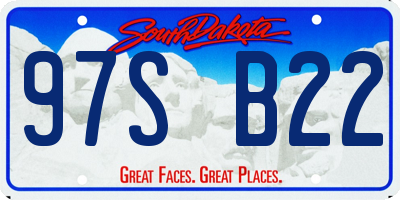 SD license plate 97SB22