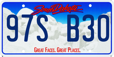 SD license plate 97SB30