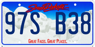 SD license plate 97SB38