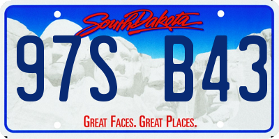 SD license plate 97SB43