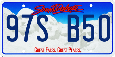 SD license plate 97SB50