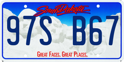 SD license plate 97SB67