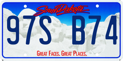 SD license plate 97SB74