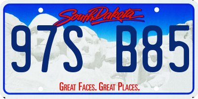 SD license plate 97SB85