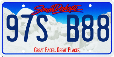 SD license plate 97SB88