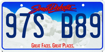 SD license plate 97SB89