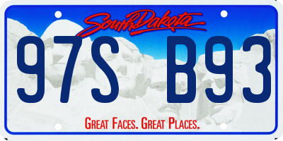 SD license plate 97SB93