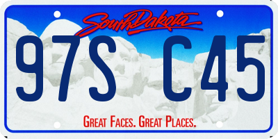 SD license plate 97SC45