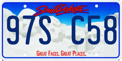 SD license plate 97SC58