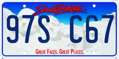SD license plate 97SC67