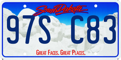 SD license plate 97SC83