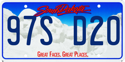 SD license plate 97SD20