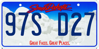 SD license plate 97SD27