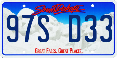 SD license plate 97SD33