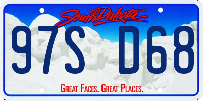 SD license plate 97SD68