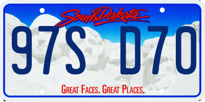 SD license plate 97SD70