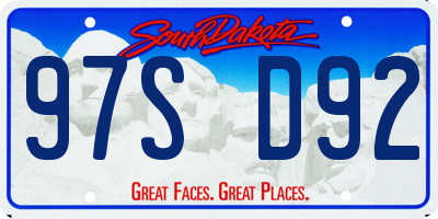 SD license plate 97SD92