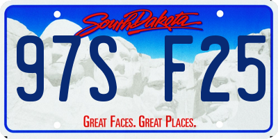 SD license plate 97SF25