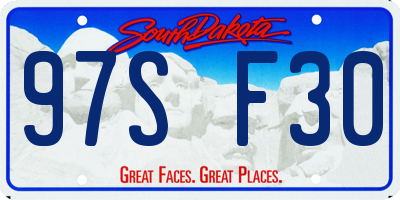 SD license plate 97SF30