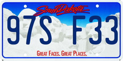 SD license plate 97SF33