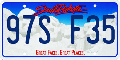 SD license plate 97SF35