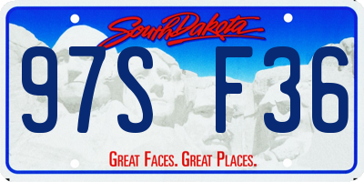 SD license plate 97SF36