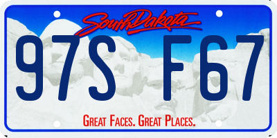 SD license plate 97SF67