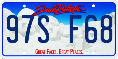 SD license plate 97SF68